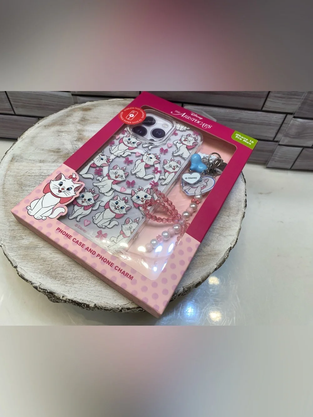 DISNEY ❤️The Aristocats Marie iPhone 16 Pro Max Case & Charm NIB